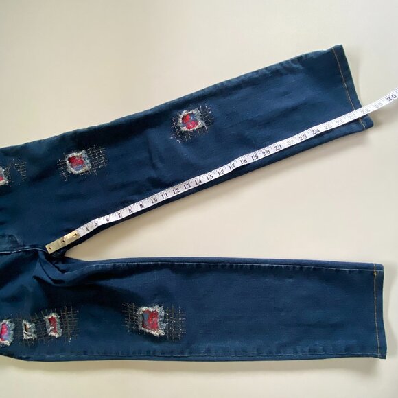 Claire Desjardins Patchwork High Waist Stretch Jeans M - Picture 8 of 9
